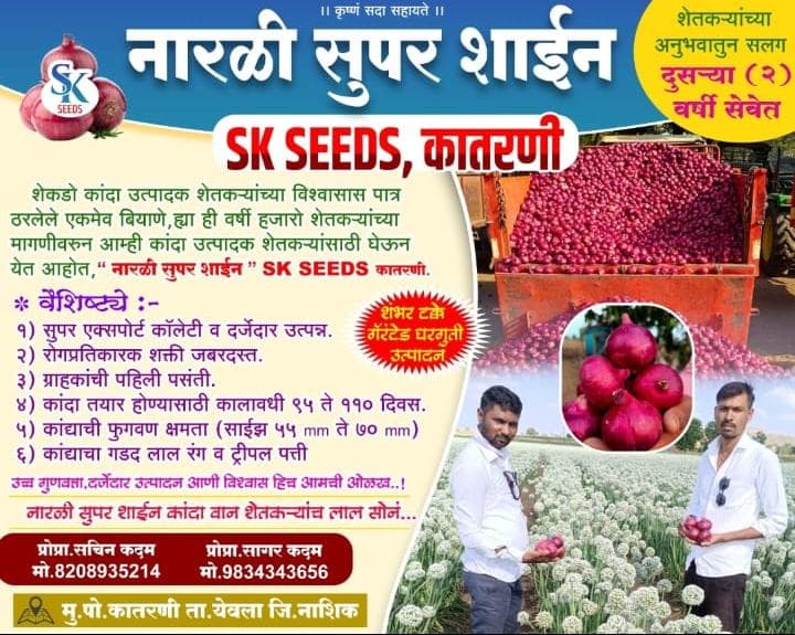 Buy नारळी सुपर शाईन कांदा बियाणे Online - Quality Agricultural Products नारळी सुपर शाईन कांदा बियाणे - Farmers Marketplace | MahaAgri.AI
