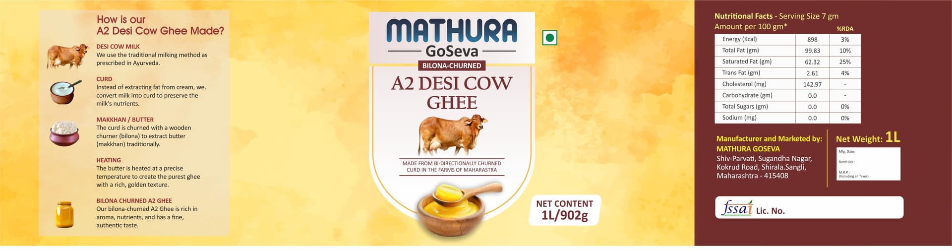 Buy A2 Bilona Desi Cow Ghee Online - Quality Agricultural Products A2 Bilona Desi Cow Ghee - Organic Farming | MahaAgri.AI